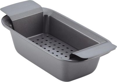 Bakeware Meatloaf/Nonstick Baking Loaf Pan with Insert, 9 Inch x 5 Inch, Gray
