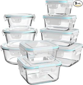 Glass Food Storage Containers with Lids, [18 Piece] Glass Meal Prep Containers, Containers for Food Storage with Lids