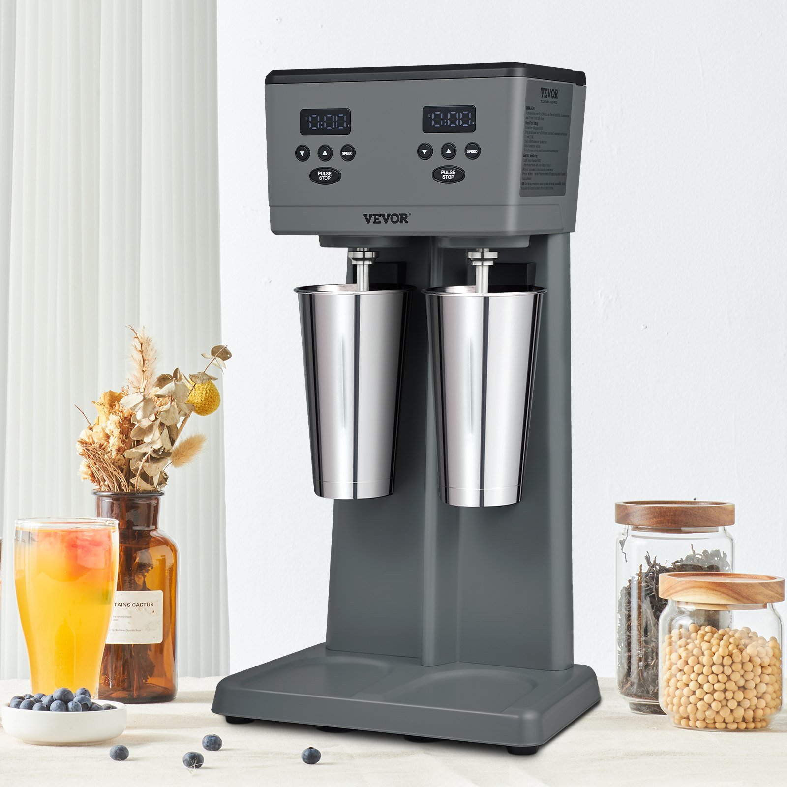 Milkshake Maker, 375W X 2 Electric Milkshake Machine, Commercial Double ...