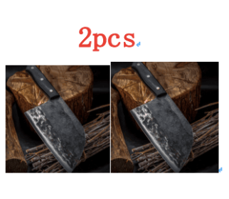 Stainless Steel Meat Cleaver Chef's Knife Cleaver (Option: 2Pcs)