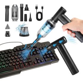 1Set Compressed Air Duster Brushless Motor 250000RPM Stepless Variable Speed 1WmAh Battery Cordless Dust Blower Vacuum Cleaner Portable Jet Dry B (Option: Black)