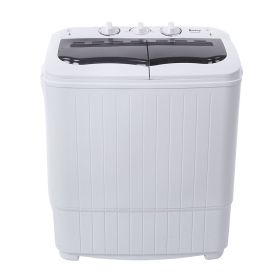 US XPB35-ZK35 14.3 Lb Washing Machine, Double Drum With Drain Pump, Plastic, Semi-Automatic (Option: White)