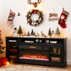 Fireplace TV Stand for TVs Up to TV Console with Electric Fireplace (Option: Black-1910x475x190 mm)