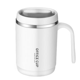 1pc Stainless Steel Cups With Lid; 16 Oz 304 Stainless Steel Tumblers Durable Coffee Mug With Splash Proof Sliding Lid; Drink With Lid Open; Non- (Color: White)