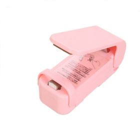 Mini Heat Bag Sealing Machine Package Sealer Bags Thermal Plastic Food Bag Closure Portable Sealer Packing Kitchen Accessories (Color: pink)