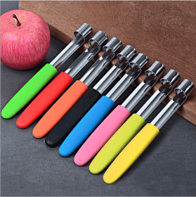 Apple Corer Pitter Pear Bell Twist Fruit Stoner Pit Kitchen Easy Core Seed Remove Tool Gadget Remover pepper Eight colors (Color: pink)