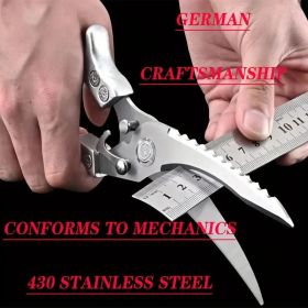 1/2 Set German Industrial Heavy-duty Stainless Steel Kitchen Automatic Rebound Scissors - Detachable Multifunctional Poultry Scissors For Chicken (Material: 430 stainless  steel,aluminum handle)